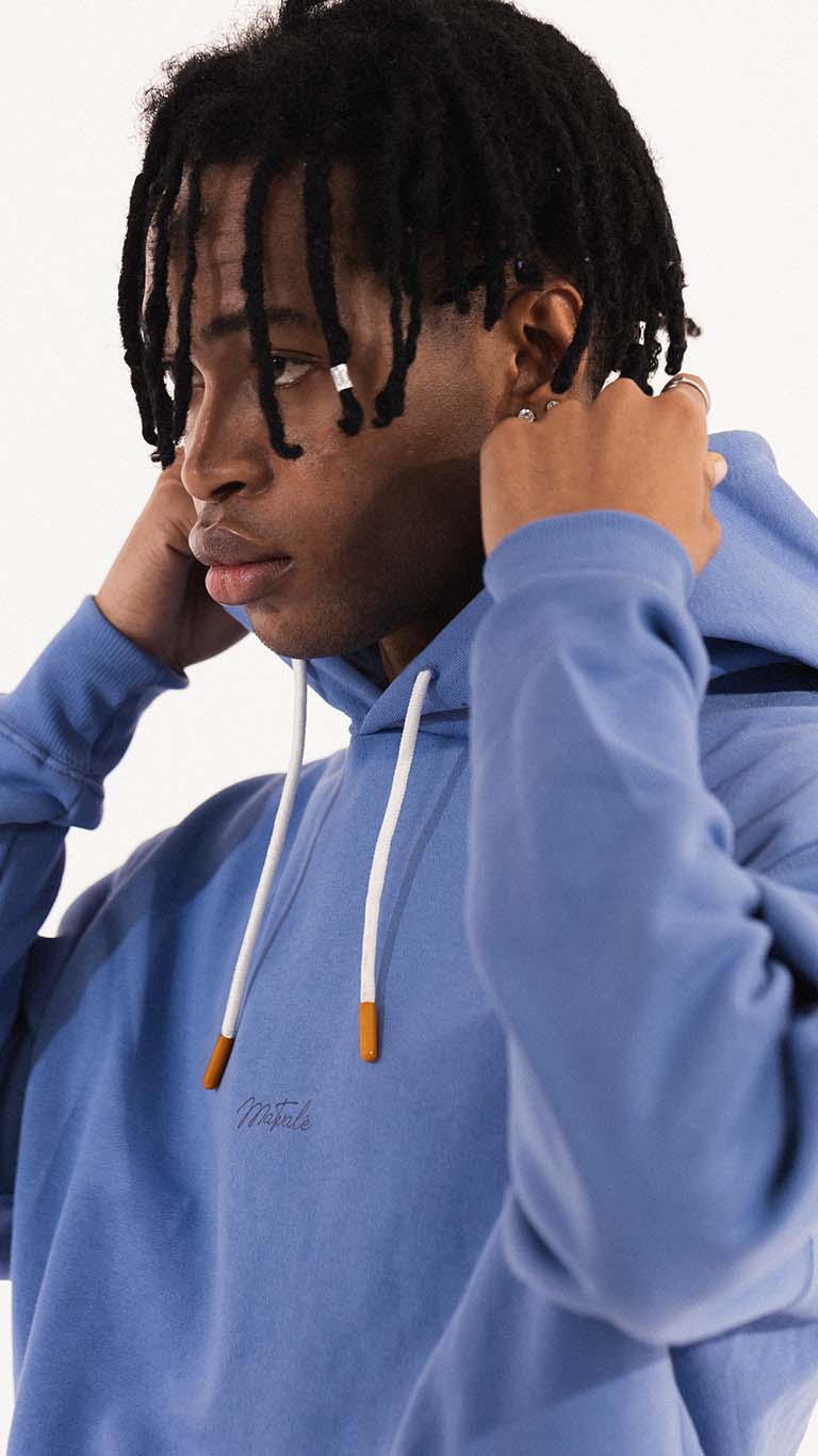 Slogan Mid Blue Hoodie