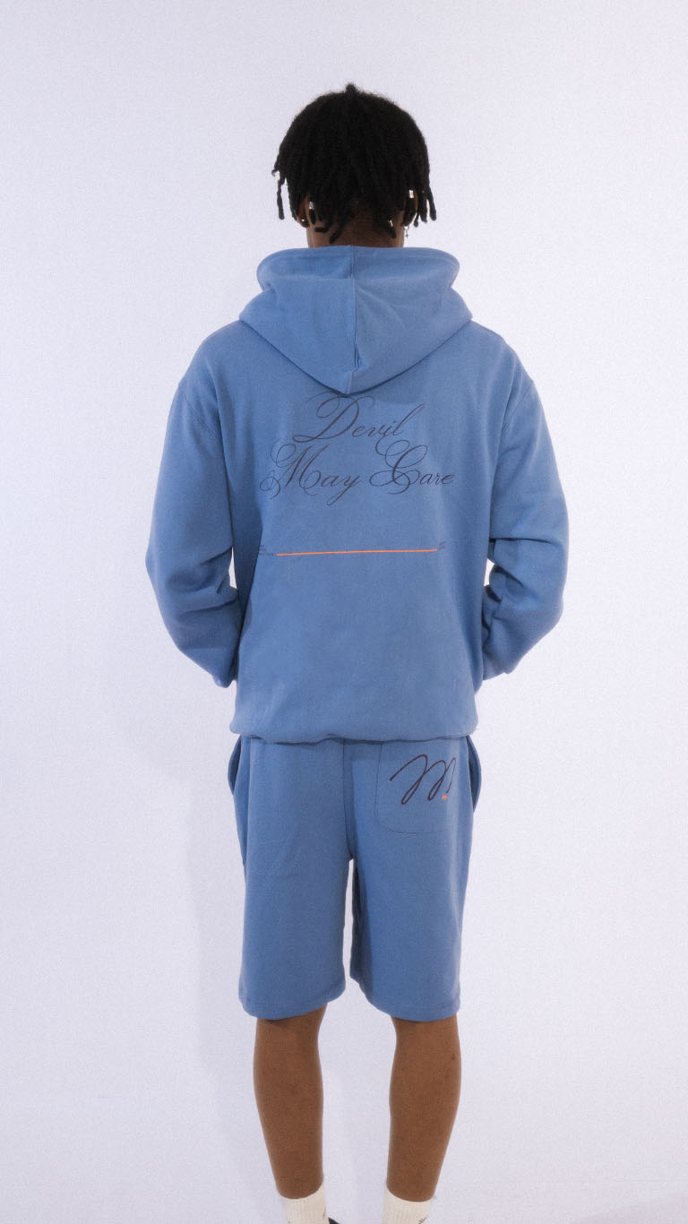 Slogan Mid Blue Hoodie