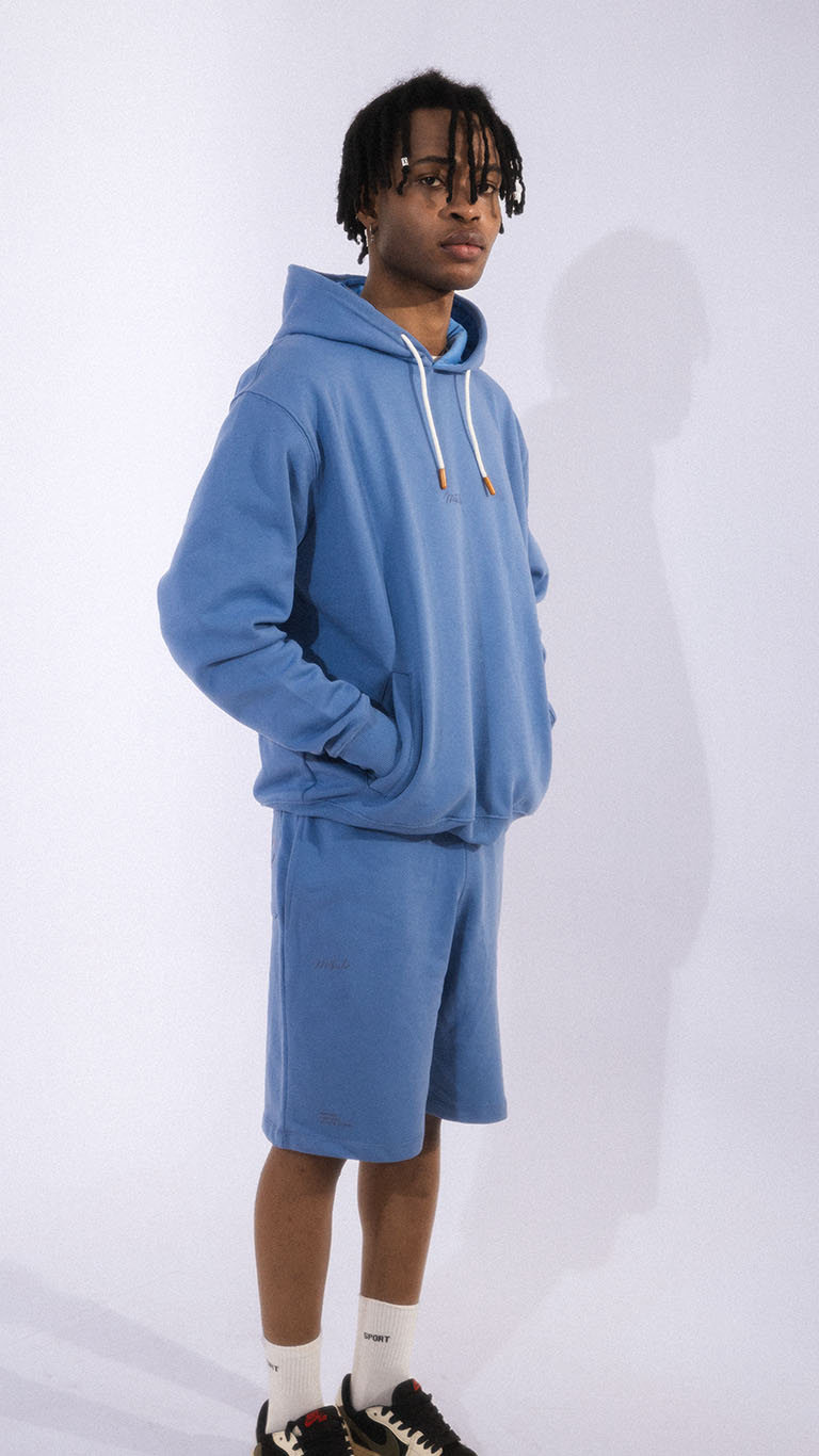 Slogan Mid Blue Hoodie